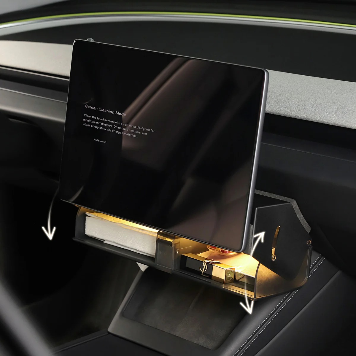 Hidden Magnetic Under Screen Storage Box for Model 3/Y