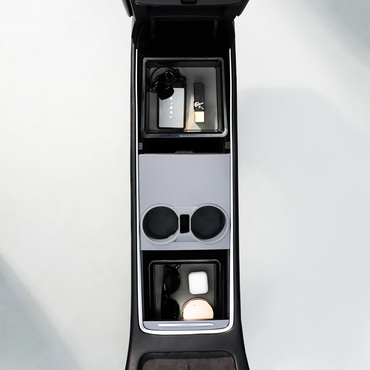 TaddonArmrest Clear Storage Box/Gen 2.0 Console Clear Storage Drawer for Tesla Model Y & Model 3