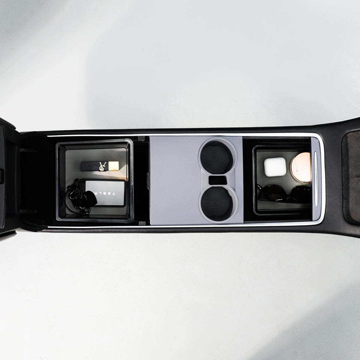 TaddonArmrest Clear Storage Box/Gen 2.0 Console Clear Storage Drawer for Tesla Model Y & Model 3