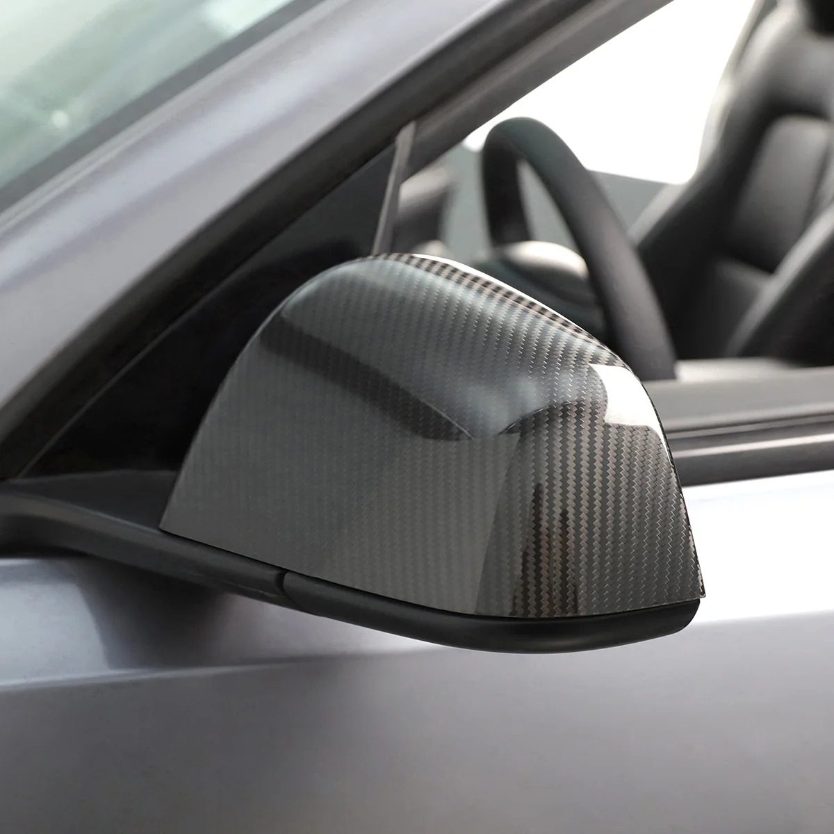 Carbon Fiber Side View Mirror Covers for Model Y