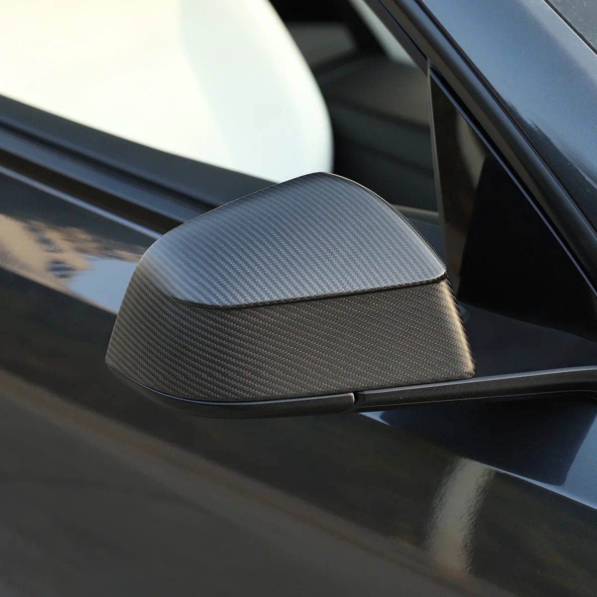 Carbon Fiber Side View Mirror Covers for Model Y