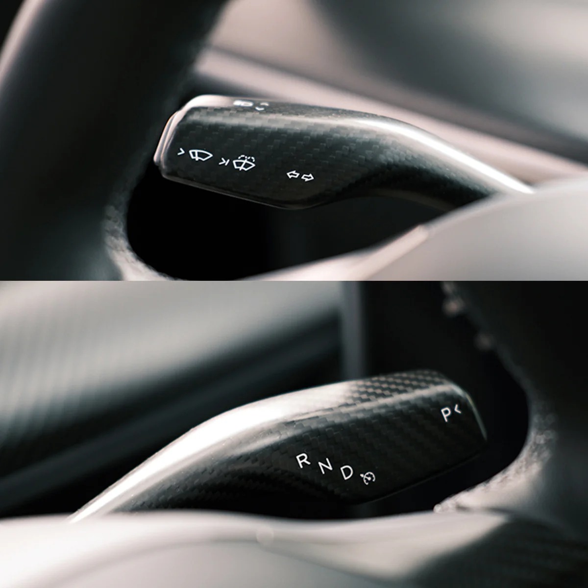 Real Carbon Fiber Stalk Cover for Model 3/Y