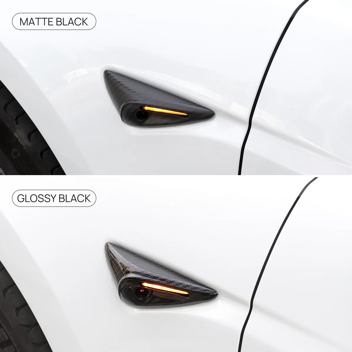 Real Carbon Fiber Side Camera Cover for Model 3/Y