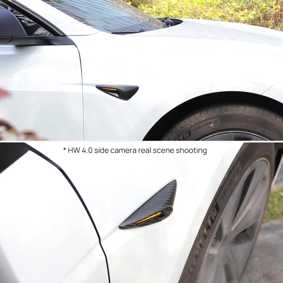 Real Carbon Fiber Side Camera Cover for Model 3/Y