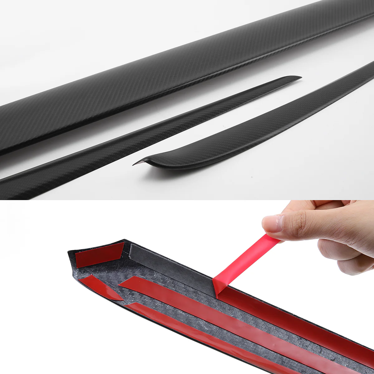 Carbon Fiber Dashboard Cover Wrap & Inner Front Door Trim for Model 3/Y