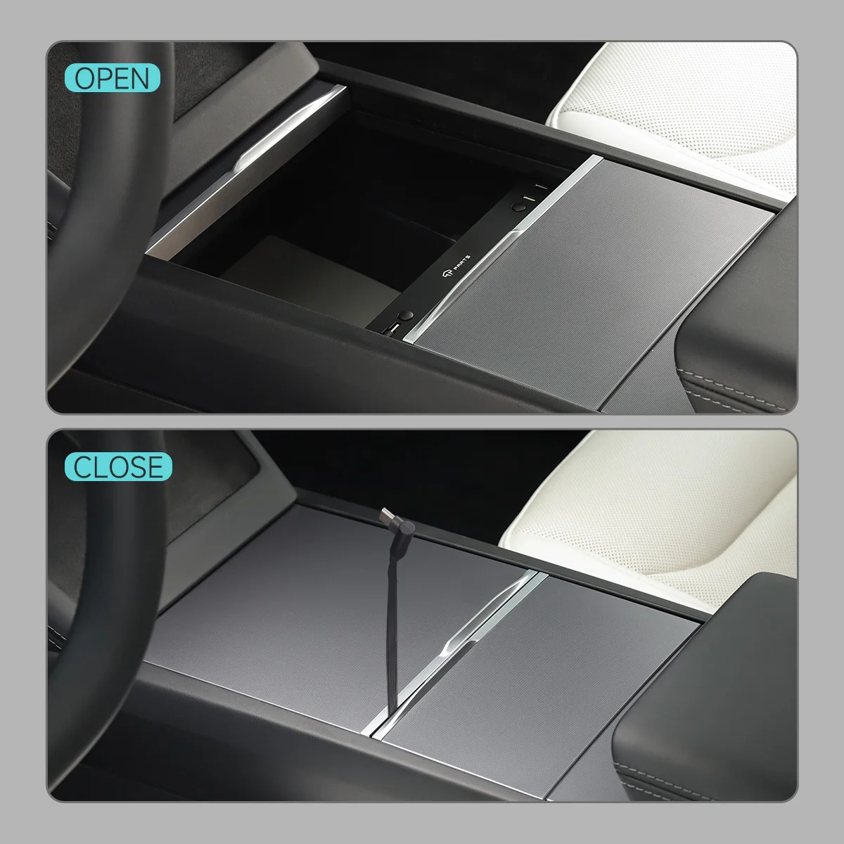 Muti-Ports Hidden Center Console USB Charging Hub for Model 3/Y