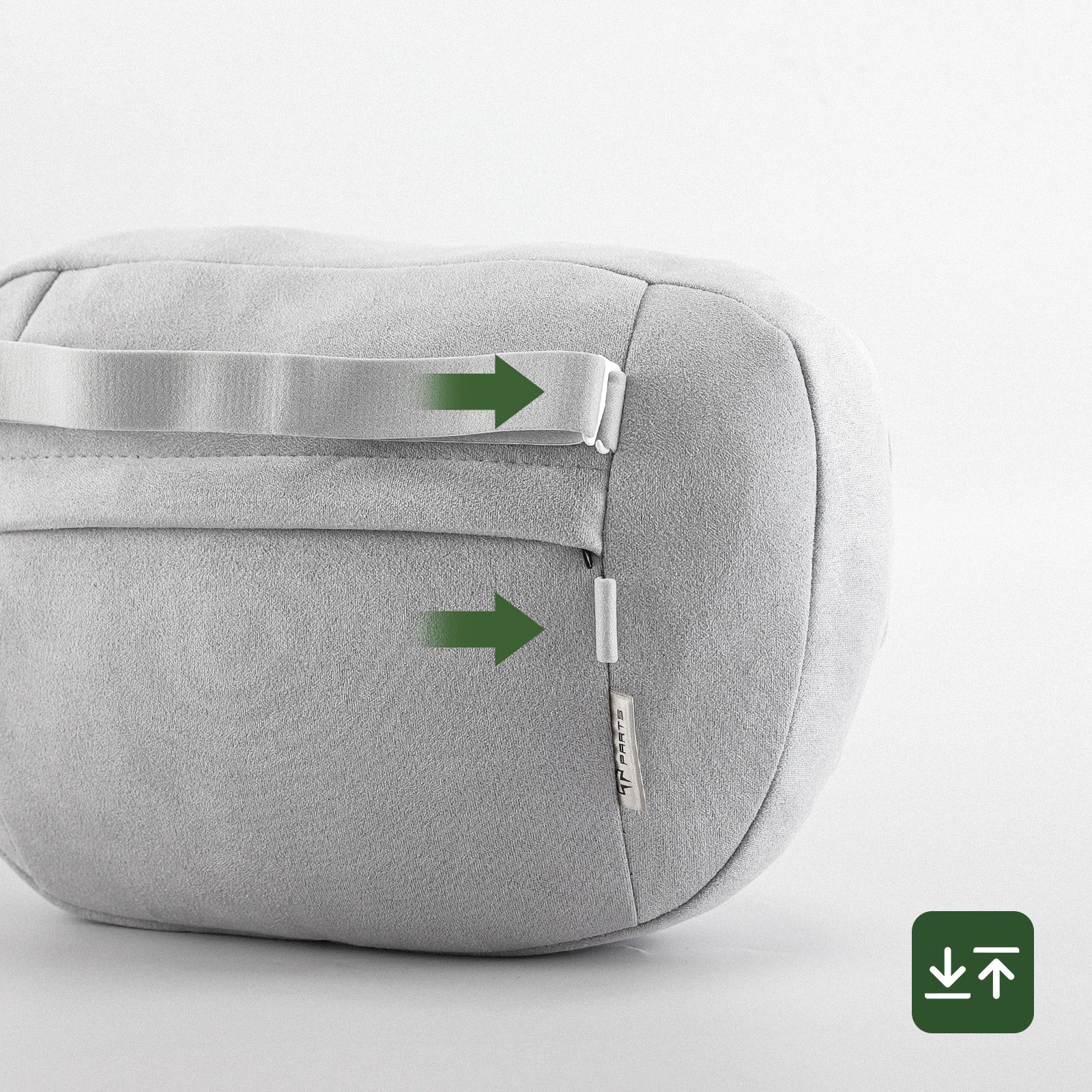 Soft Faux Suede Headrest Neck Pillow For Tesla (Filled With Dupont™ Sorona® Sustainable Bio Fiber)