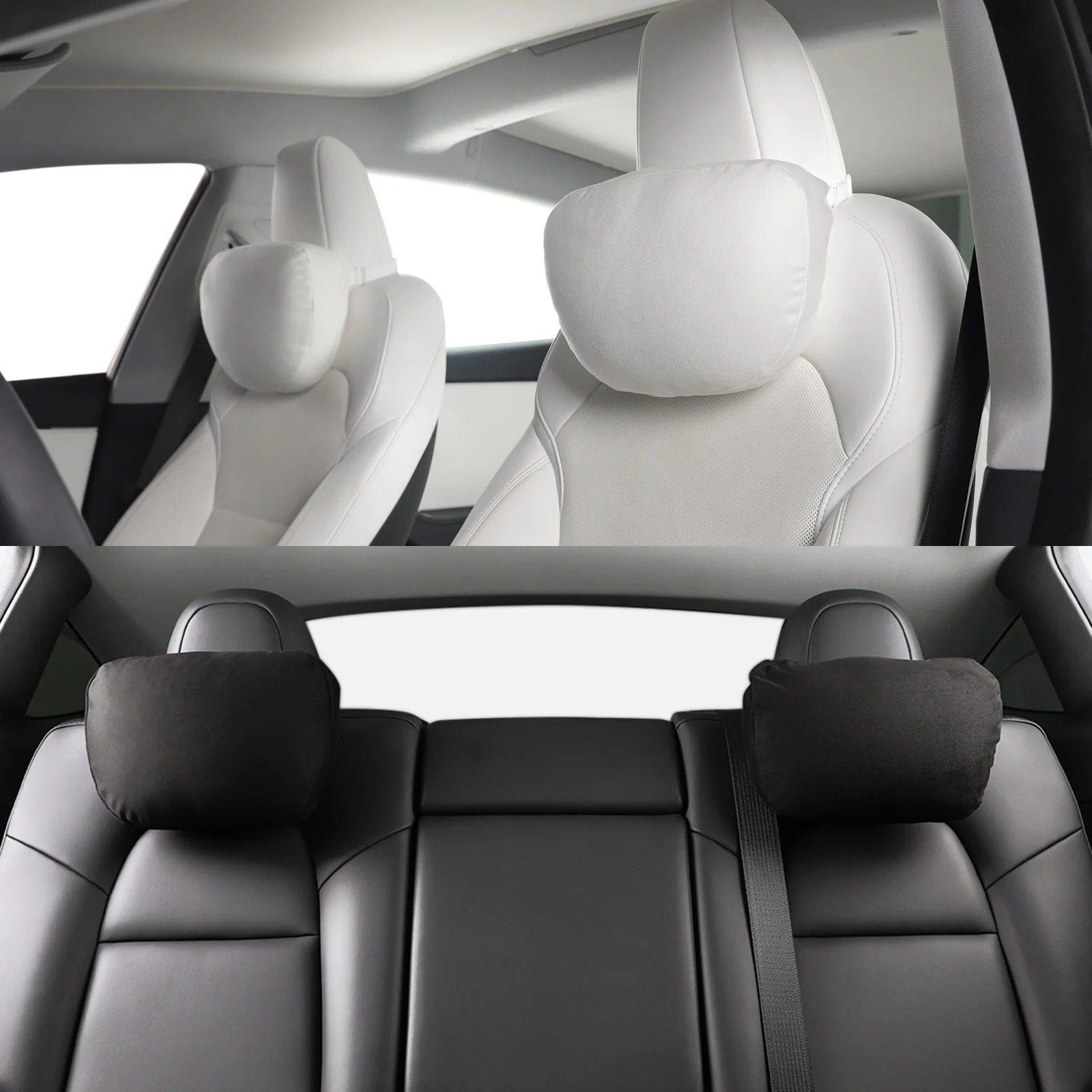 Soft Faux Suede Headrest Neck Pillow for Model 3/Y/S/X(Filled With Dupont™ Sorona® Sustainable Bio Fiber)