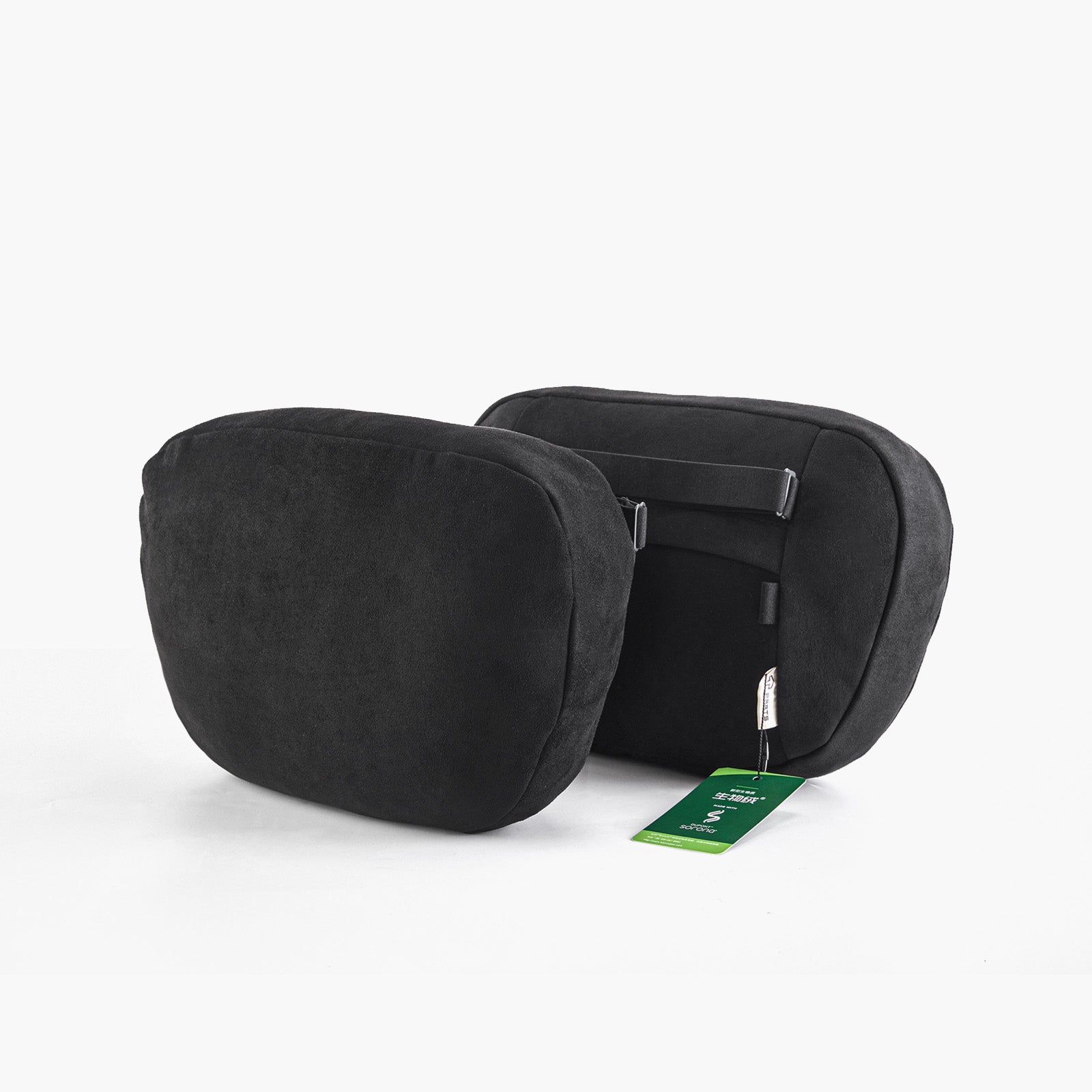 Soft Faux Suede Headrest Neck Pillow For Tesla (Filled With Dupont™ Sorona® Sustainable Bio Fiber)