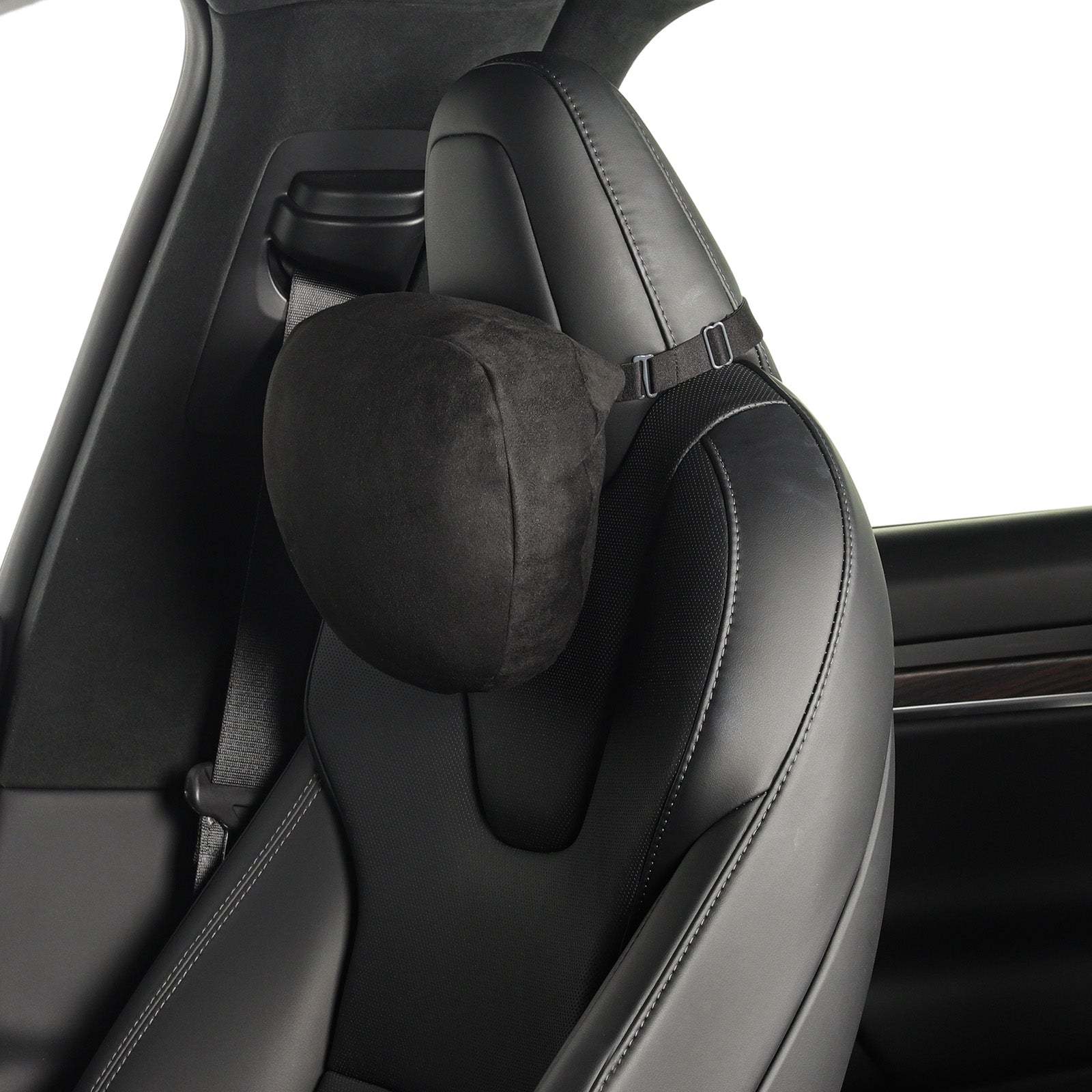 Soft Faux Suede Headrest Neck Pillow For Tesla (Filled With Dupont™ So