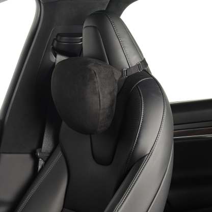 Soft Faux Suede Headrest Neck Pillow For Tesla (Filled With Dupont™ Sorona® Sustainable Bio Fiber)
