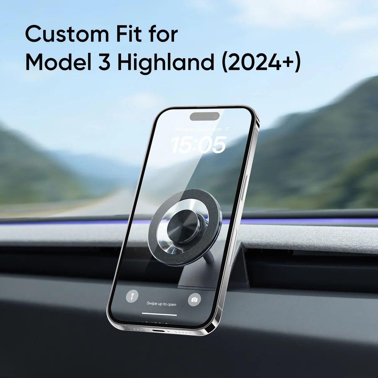 Stealth Phone Holder for Tesla Model 3/Y | Magnetic, No View Blocking