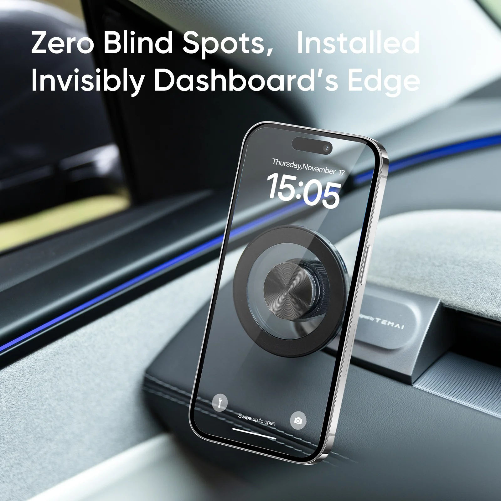 Stealth Phone Holder for Tesla Model 3/Y | Magnetic, No View Blocking