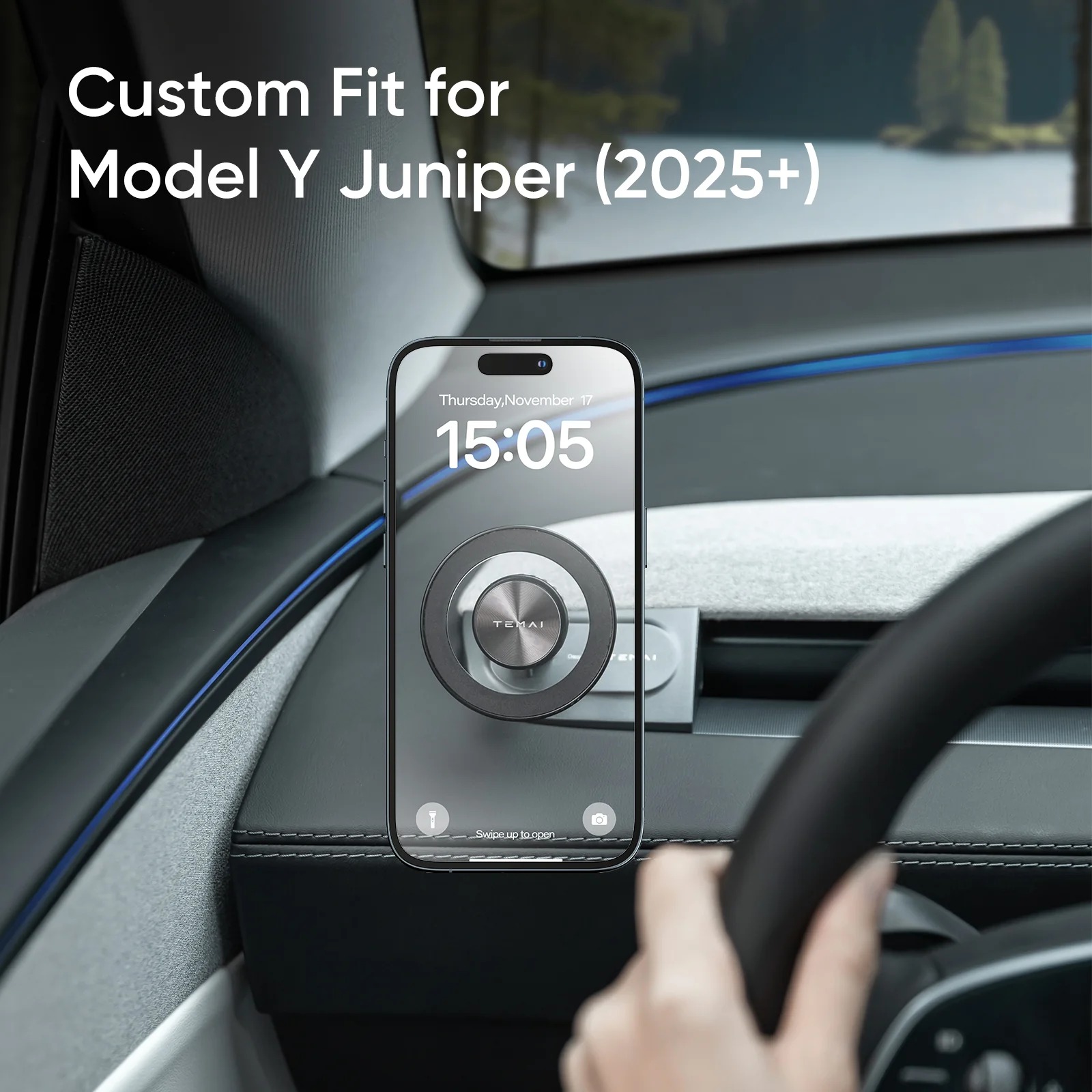 Stealth Phone Holder for Tesla Model 3/Y | Magnetic, No View Blocking