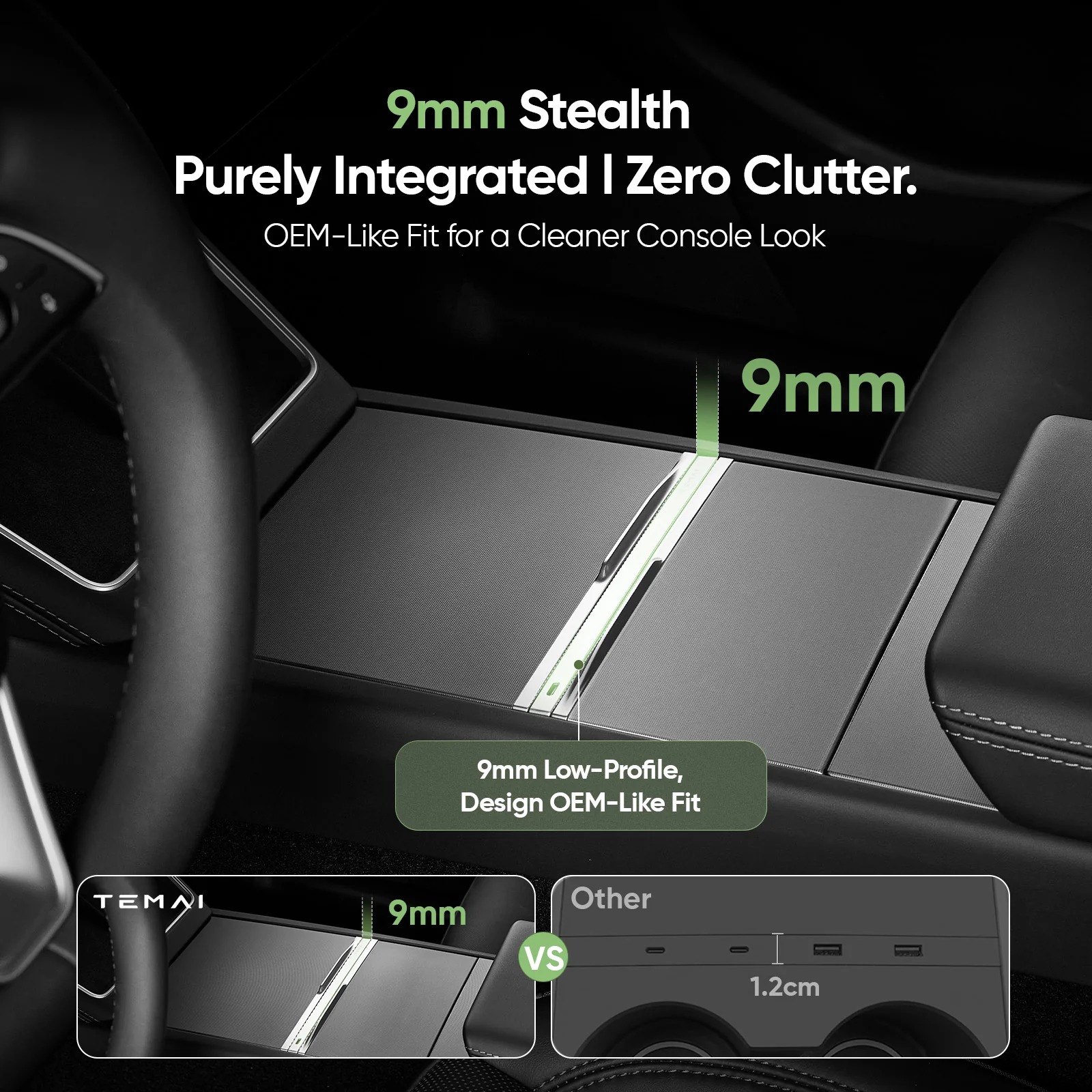  GaN USB Hub 120W for Tesla Model Y Juniper Invisible Center Console Charging