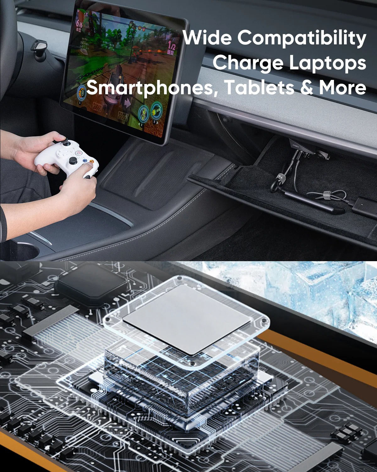 Glovebox USB Hub, Compatible with Tesla Model 3 & Model Y