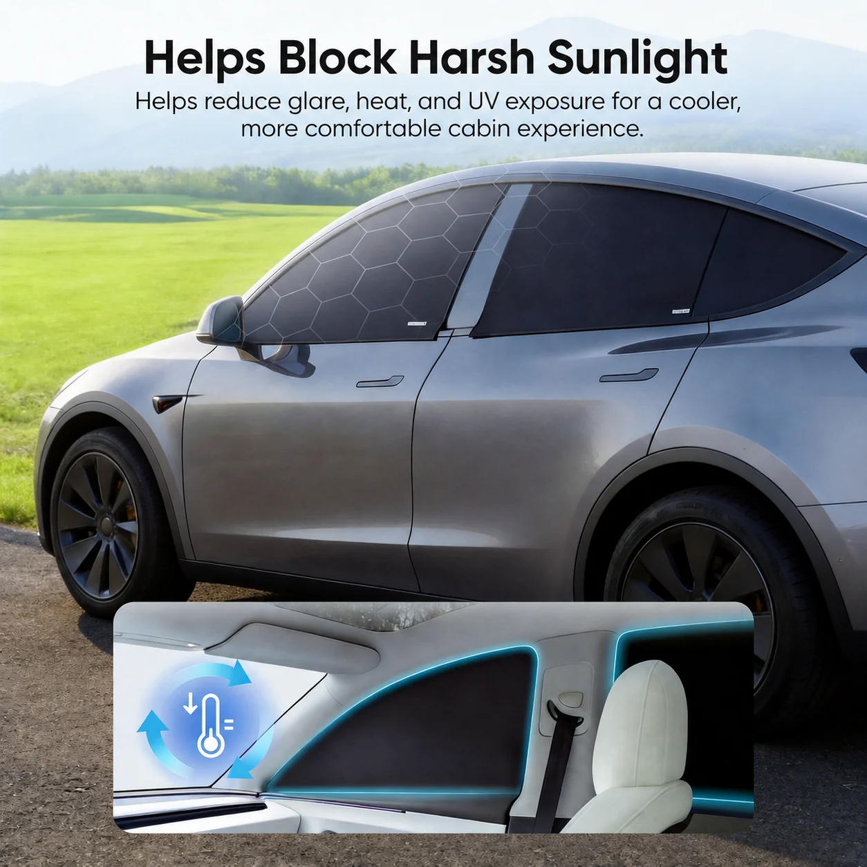 Side Window Sunshades 6PCS for Tesla Model Y Juniper （2025-2026）