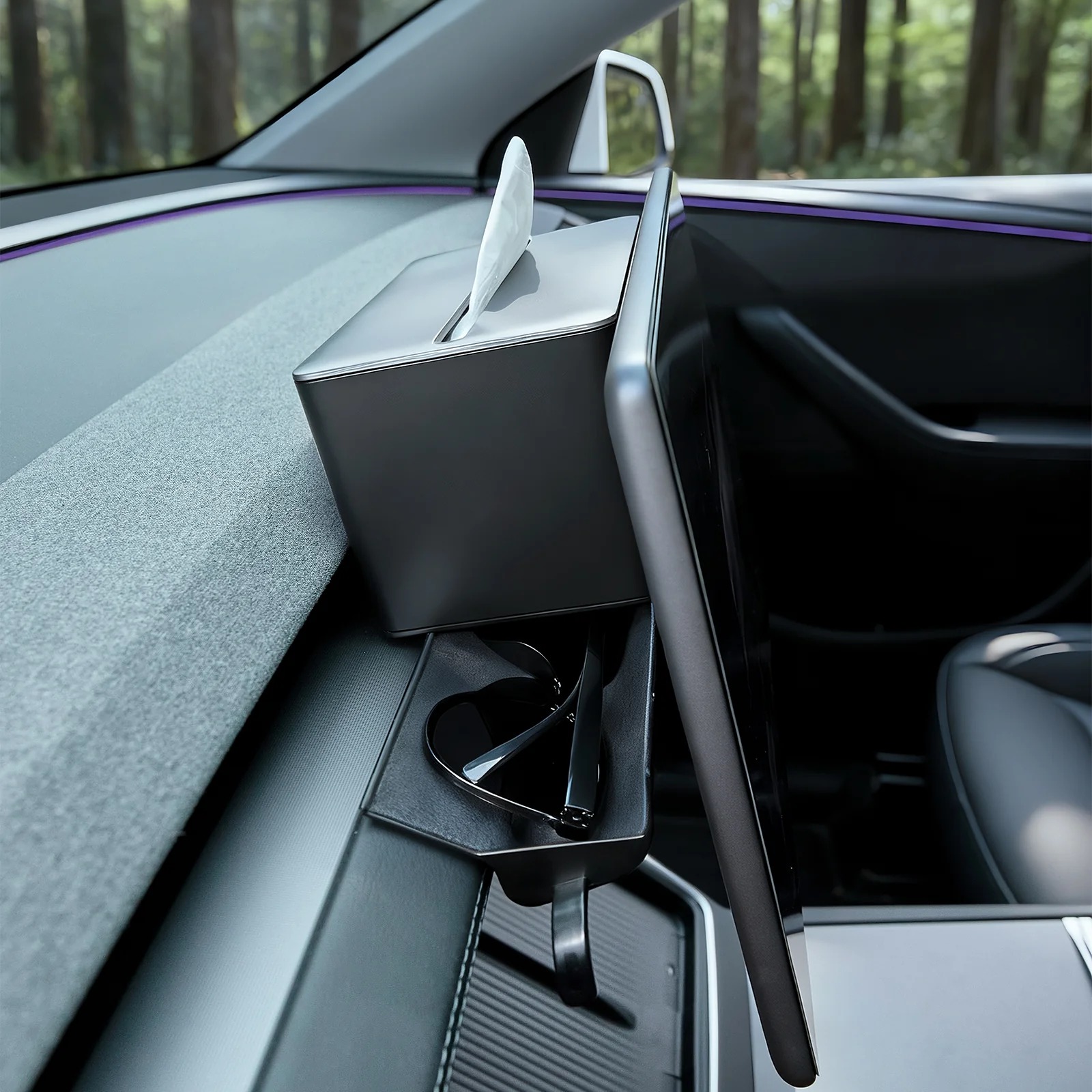 Invisible 2-in-1 Behind-Screen Organizer for 2025 Tesla Model Y Refresh (Juniper)