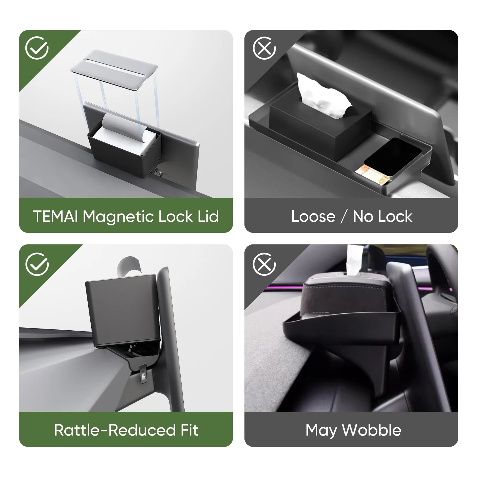 Invisible 2-in-1 Behind-Screen Organizer for 2025 Tesla Model Y Refresh (Juniper)