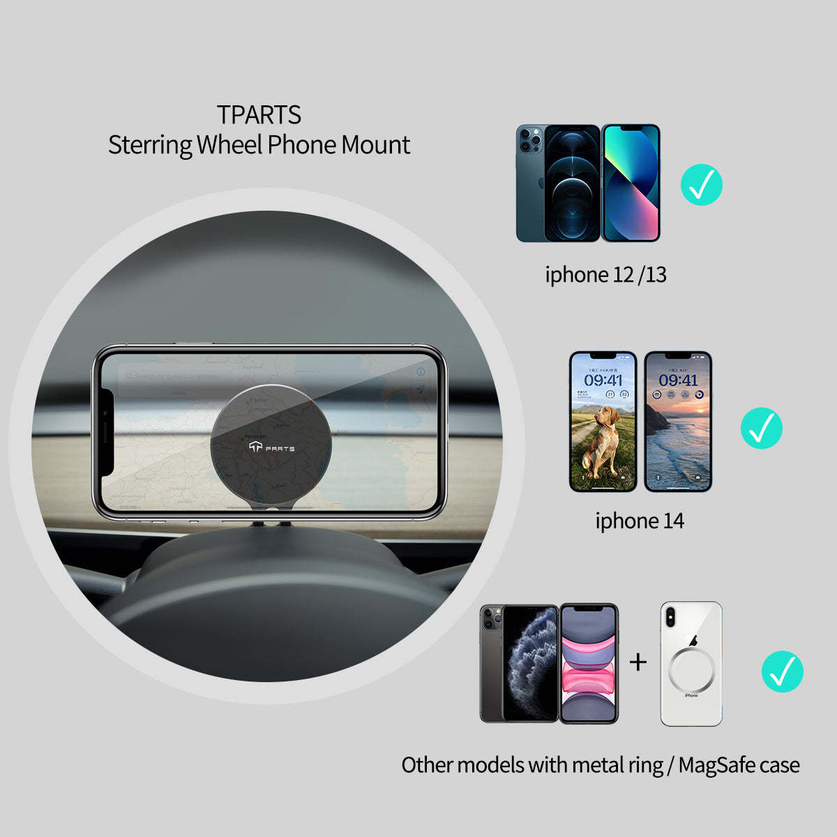 TaddonSteering Wheel HUD Magnetic Cellphone Mount