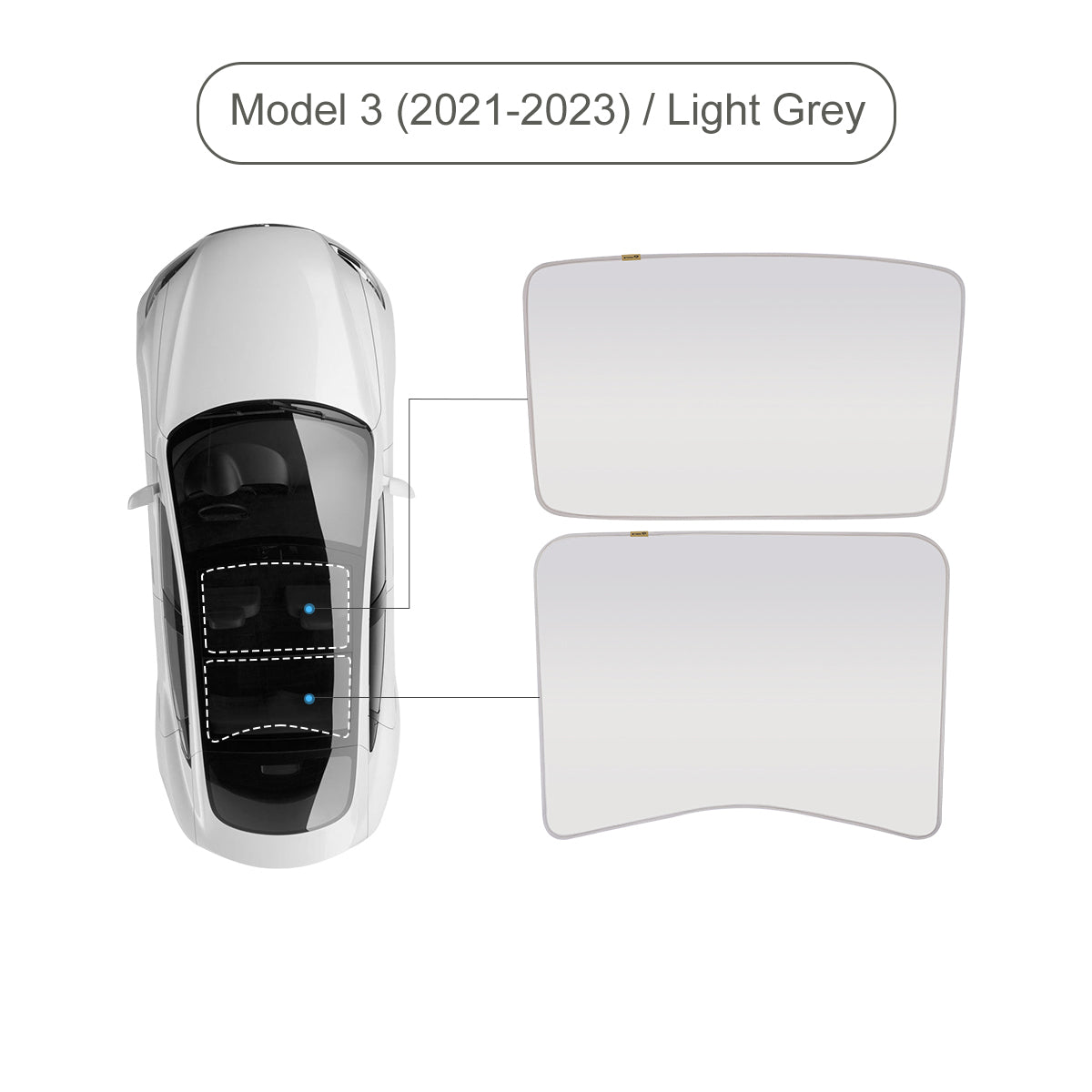 TaddonGlass Roof Sunshade for Tesla Model 3 & Model Y