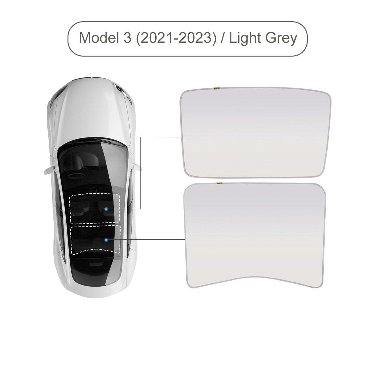 TaddonGlass Roof Sunshade for Tesla Model 3 & Model Y
