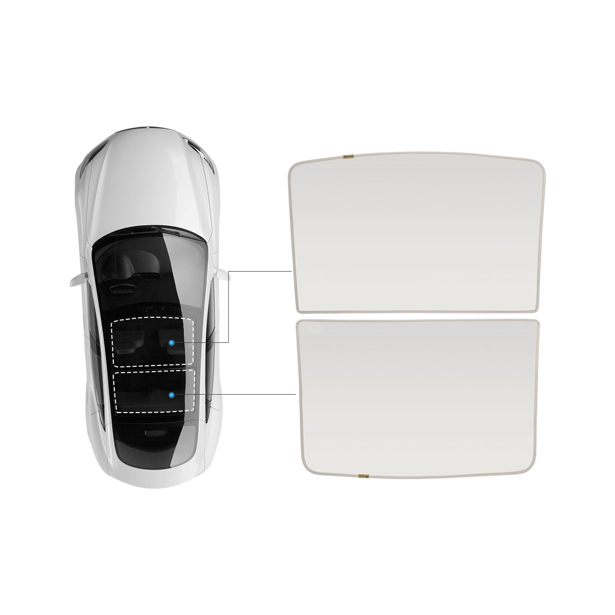 TaddonGlass Roof Sunshade for Tesla Model 3 & Model Y