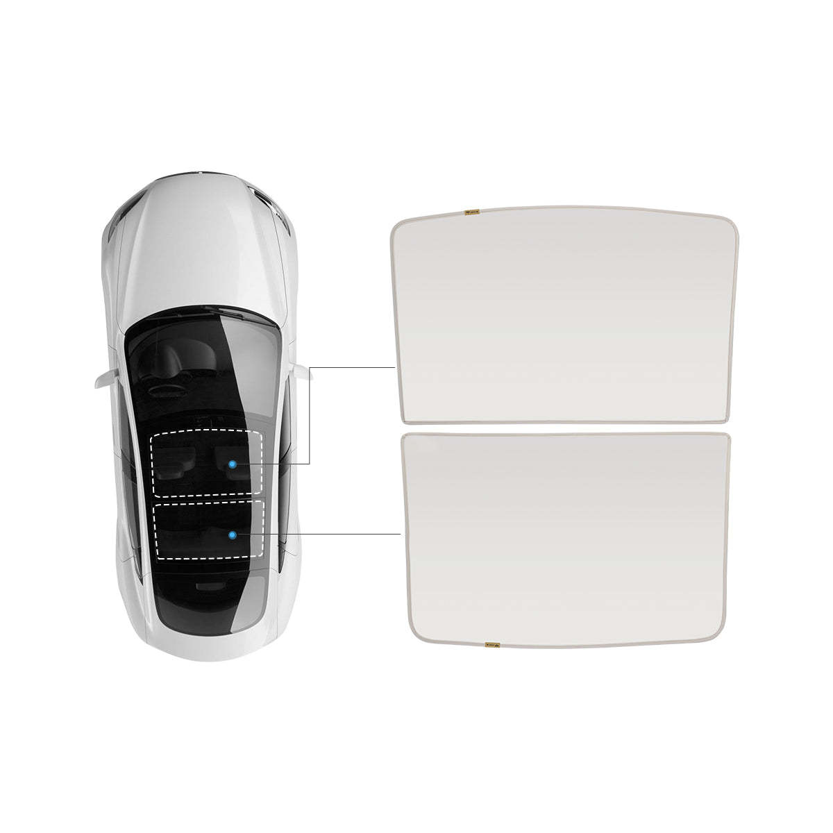 TaddonGlass Roof Sunshade for Tesla Model 3 & Model Y