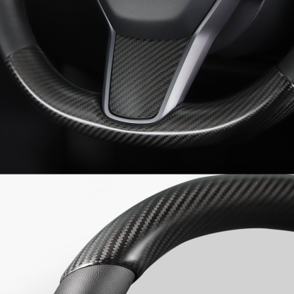 TaddonReal Carbon Fiber Steering Wheel Cover for Tesla Model Y/3/Highland
