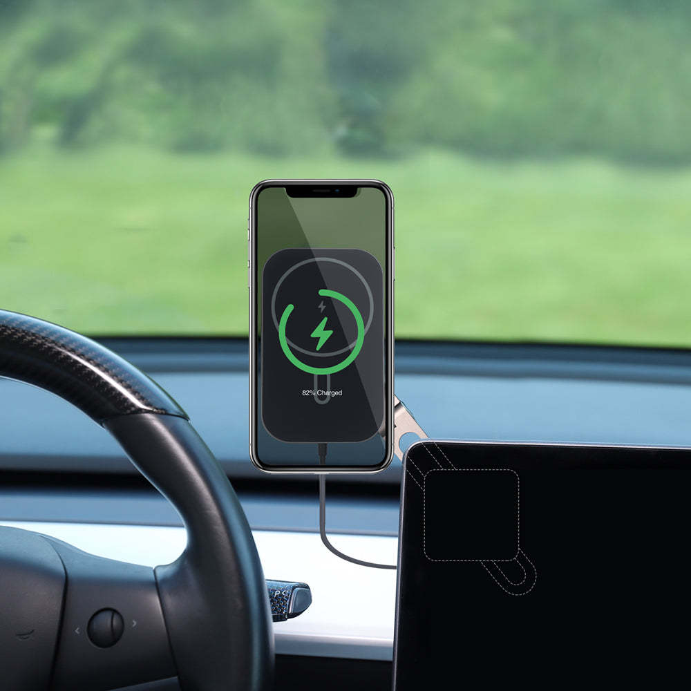 TaddonFoldable Cellphone Holder-MagSafe Charging Mount for Tesla Model 3 & Y