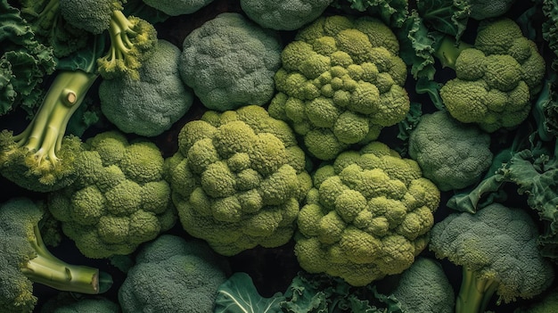A variety of vegetables including broccoli, cauliflower, and broccoli.