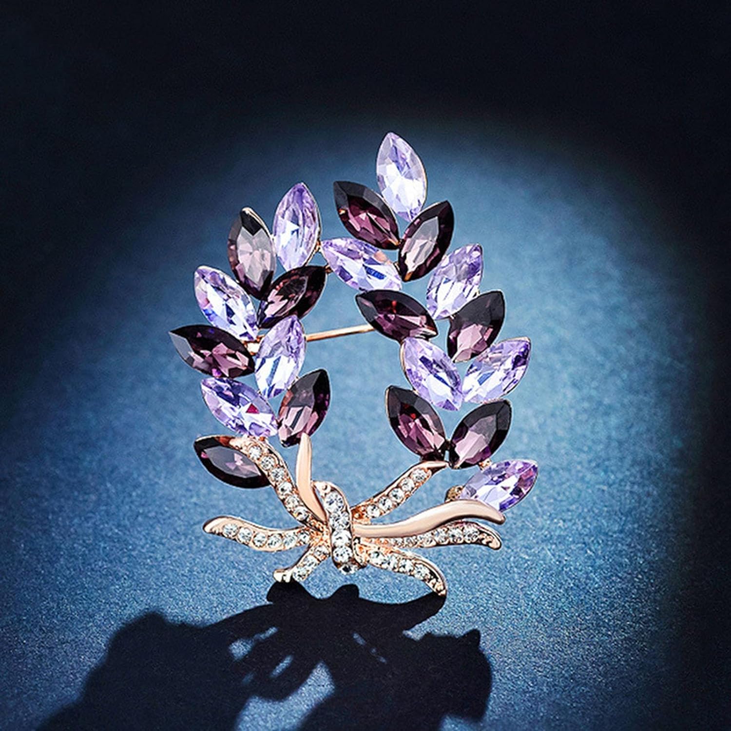 Brooch Faux Crystal Bauhinia Bouquet Shape Women Pin Rhinestones Jewelry Accessories