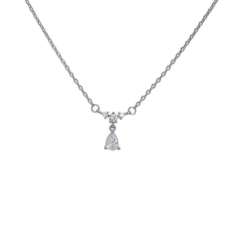 Sunrise Moonset! Teardrop Diamond Necklace for Women