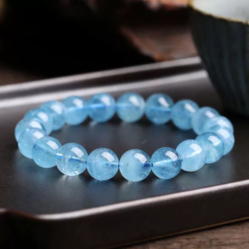 Soothing Bracelet - Natural Aquamarine bracelet - Bring Positive Energy - Peace - Youthfulness Bracelet - Crystal Stone Bracelet for Everlasting Joy
