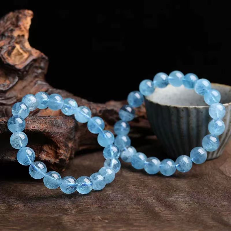 Soothing Bracelet - Natural Aquamarine bracelet - Bring Positive Energy - Peace - Youthfulness Bracelet - Crystal Stone Bracelet for Everlasting Joy