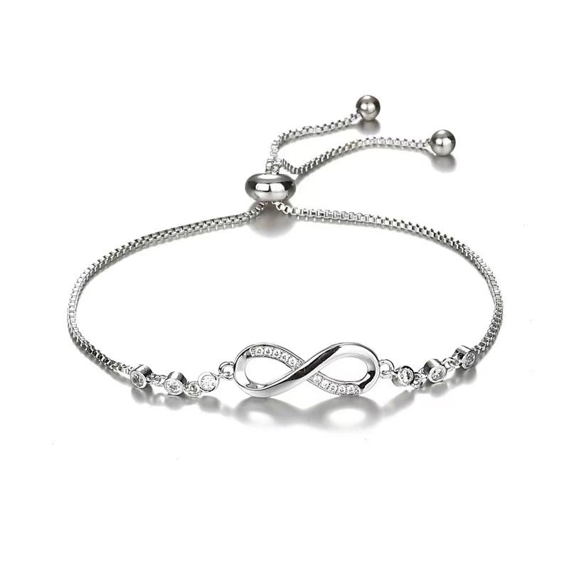Womens 925 Sterling Silver Infinity Anklet Bracelet Endless Love Symbo
