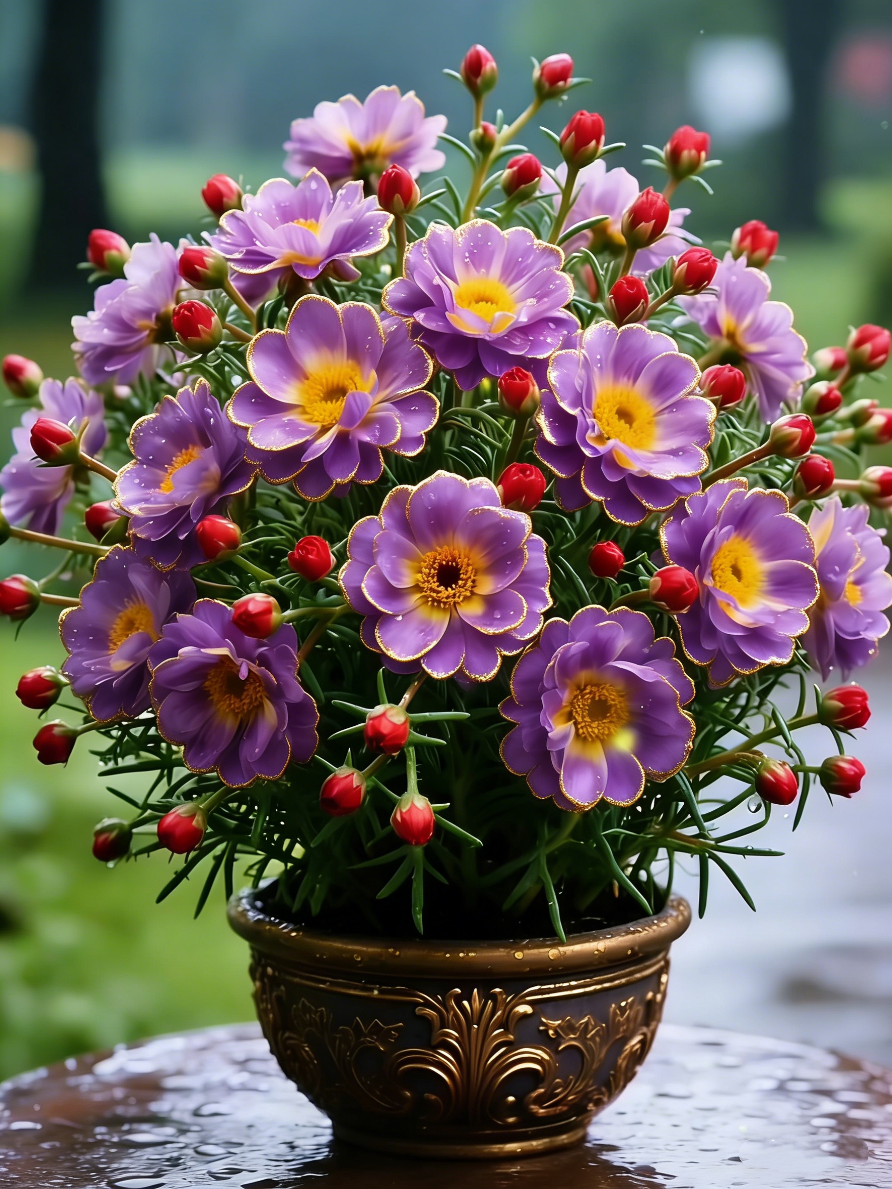 ✨ Graines de Golden Edged Portulaca (Moss Rose) 🌼🏡– Couleurs Mélangées