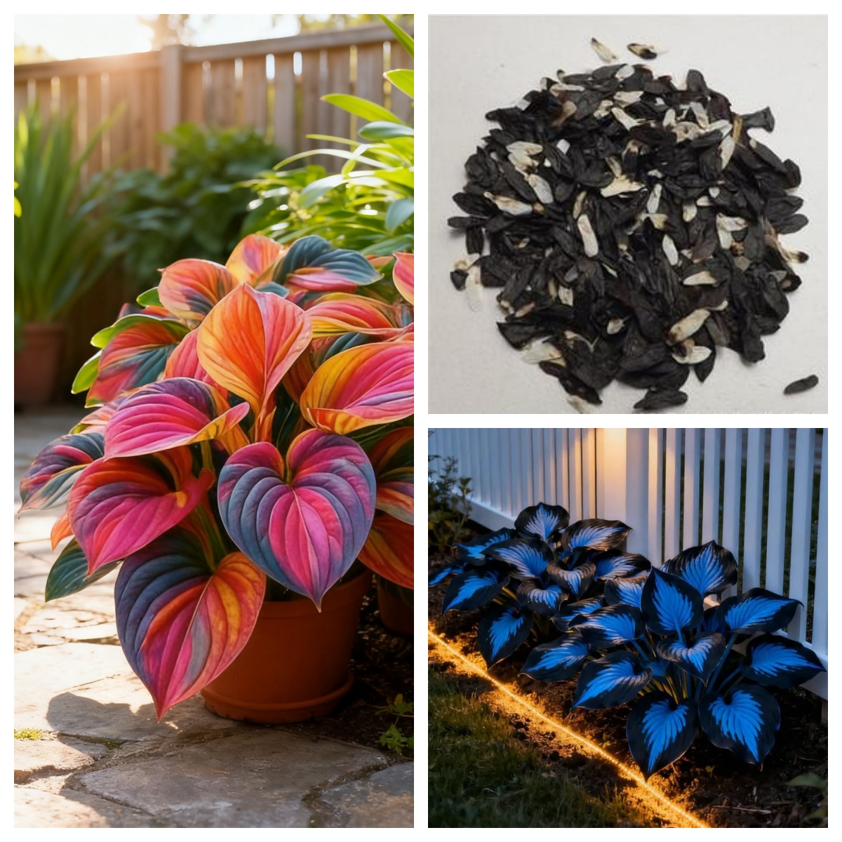 💥Offre spéciale 2025 🌌 Graines d'Hosta Cœur Bleu Nuit, Plante d'Ombre Vivace pour Jardin