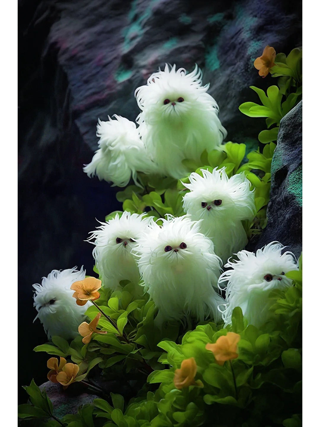 50% de Réduction 🎁⏰Cat's eye dazzle - Blanc aux longs cheveux bouclés