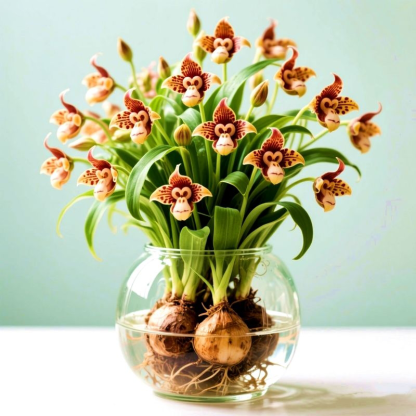 🐵💮Bulbos de orquídea mono: pueden sobrevivir en tierra o en hidroponía💧🌱