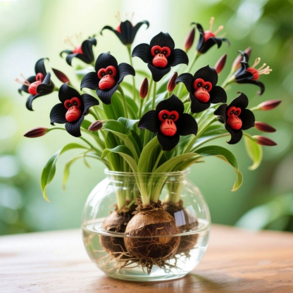 🐵💮Bulbos de orquídea mono: pueden sobrevivir en tierra o en hidroponía💧🌱