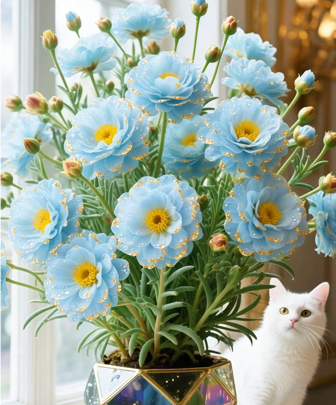 "Lumière Liquide : Cultivez des Soleils aux Pétales Ourlés d'Or - L'Émerveillement Garanti !"