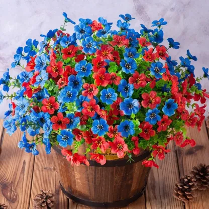 Daisy en Soie Artificielle à Suspendre en Extérieur avec Eucalyptus, 12 Bouquets - 35 cm