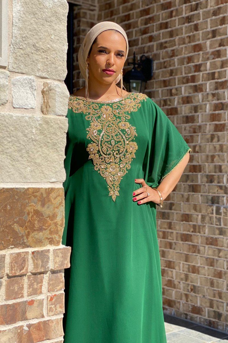 Green Kaftan Dress