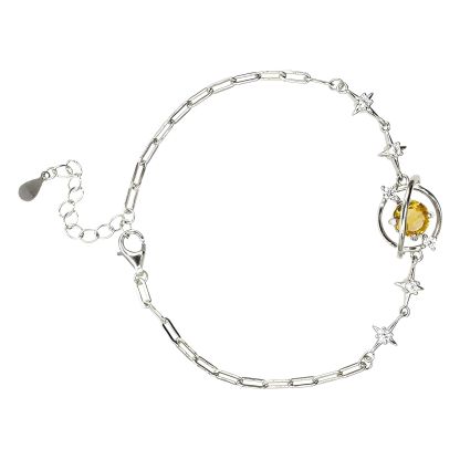 S925 Star River Natural Crystal Citrine Bracelet