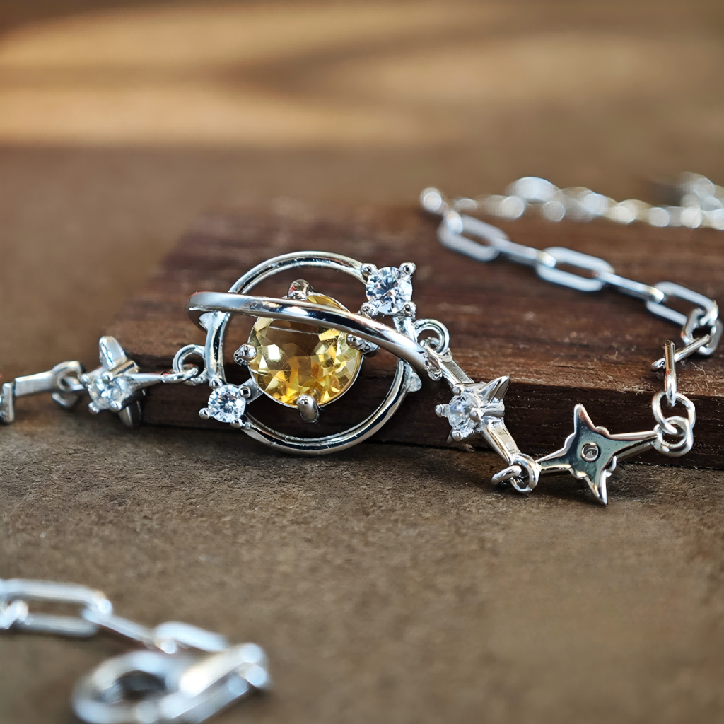 S925 Star River Natural Crystal Citrine Bracelet