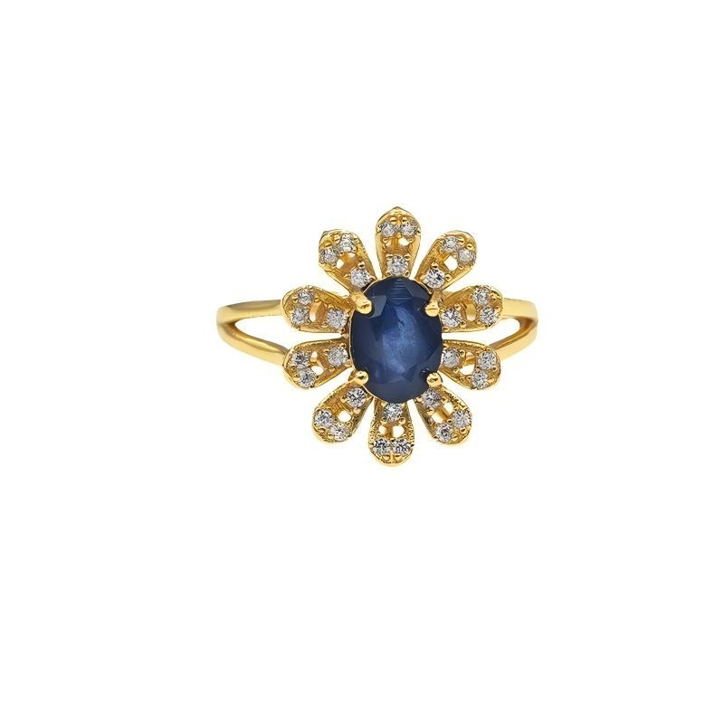 S925 Sapphire Daisy Rose Gold Ring