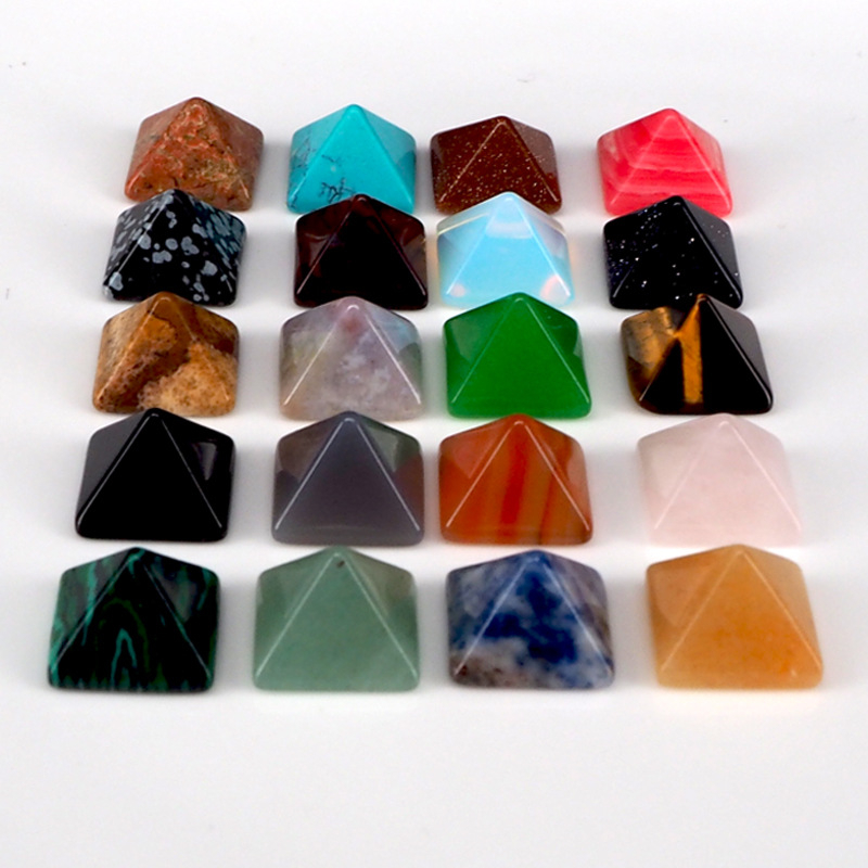 crystal pyramid ring tops carvings 14mm (Pack of 7 )