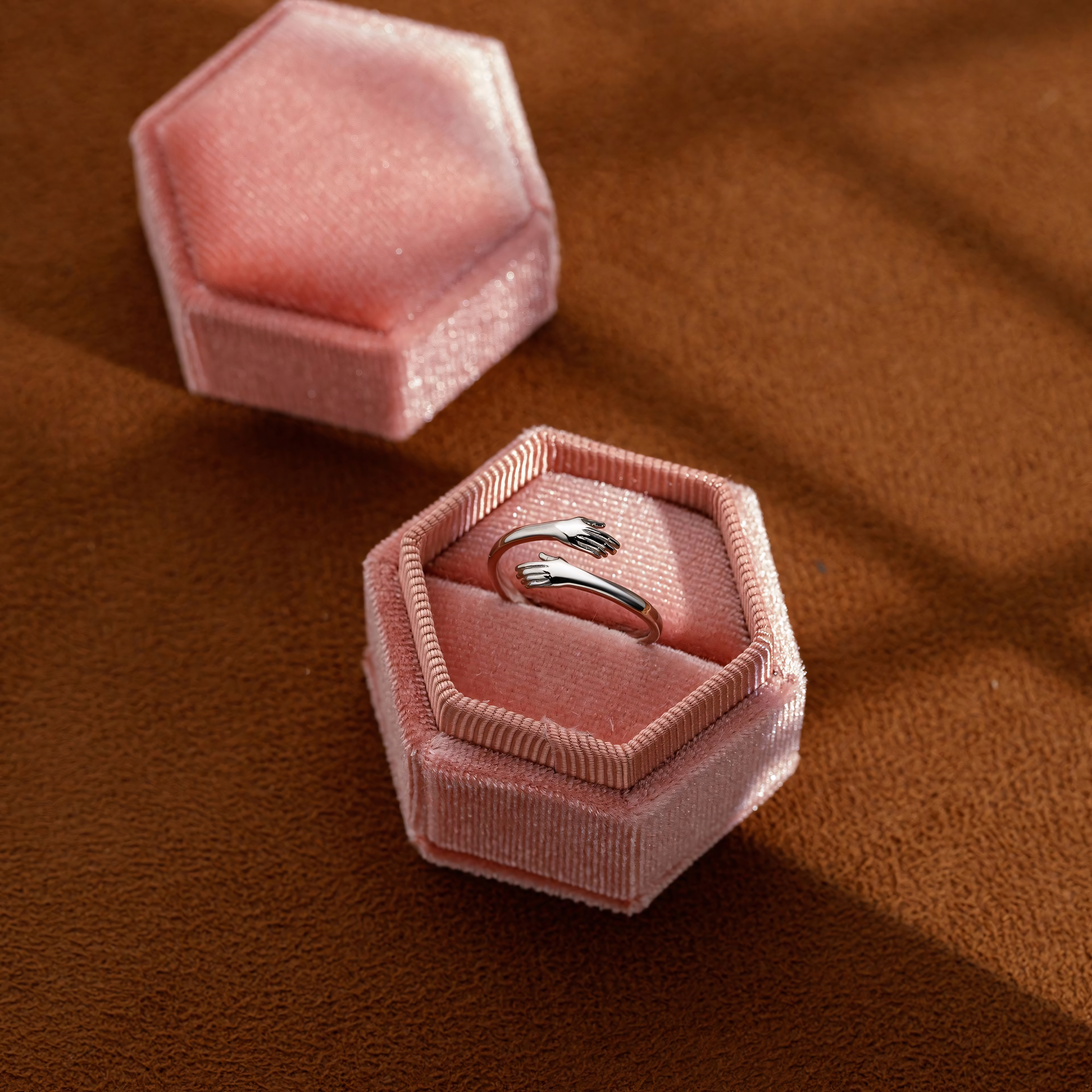 S925 I LOVE YOU Hug Design Ring Can Be Customized With Any Letter Engraving