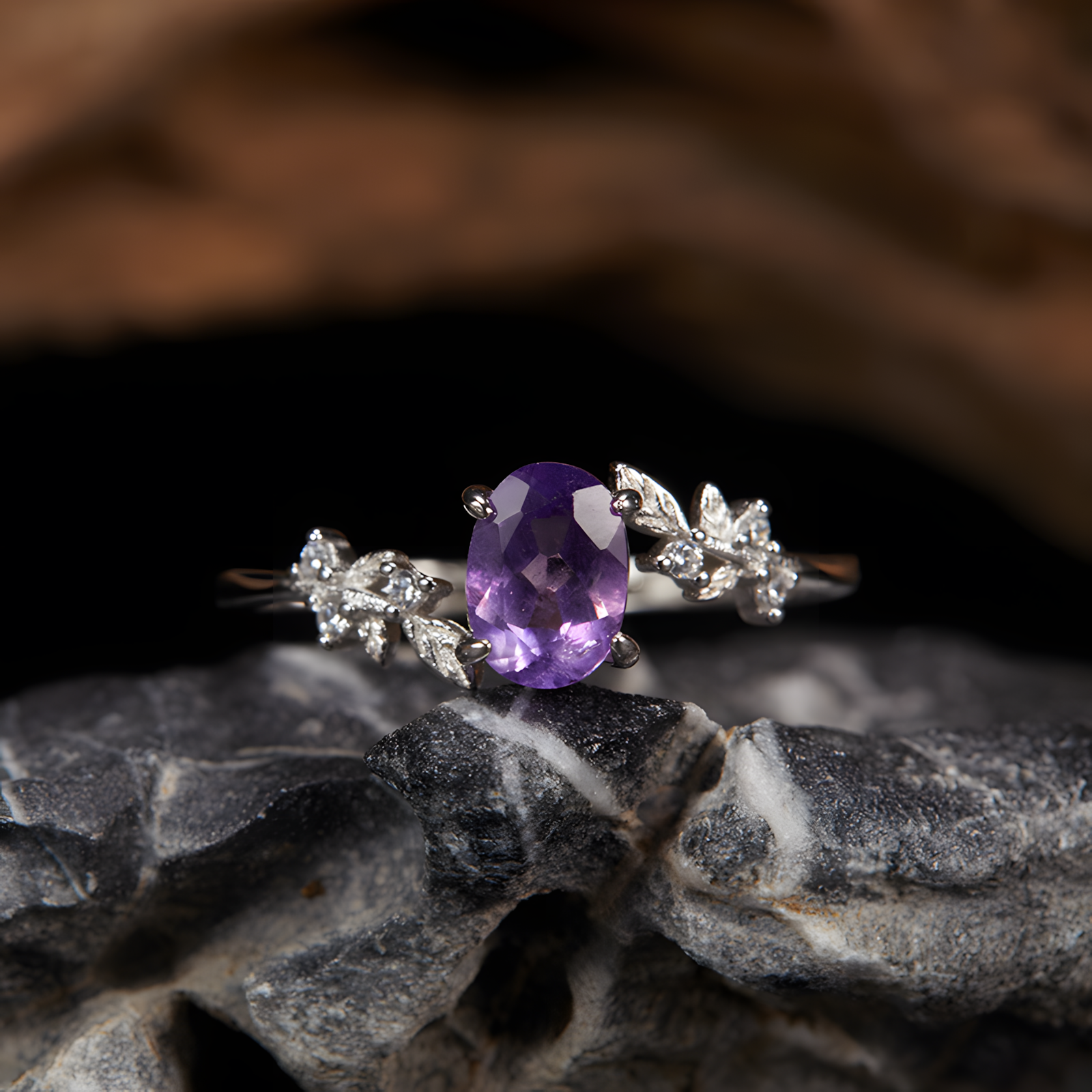 Oval Faceted Tanzanite S925 Silver Ring Four Claw Design